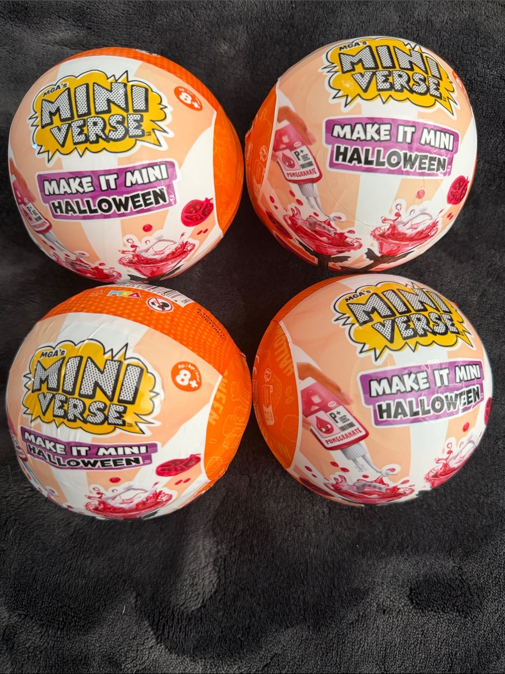 MGA Miniverse Make It Mini Halloween Surprise Balls set of 4 includes rare cake
